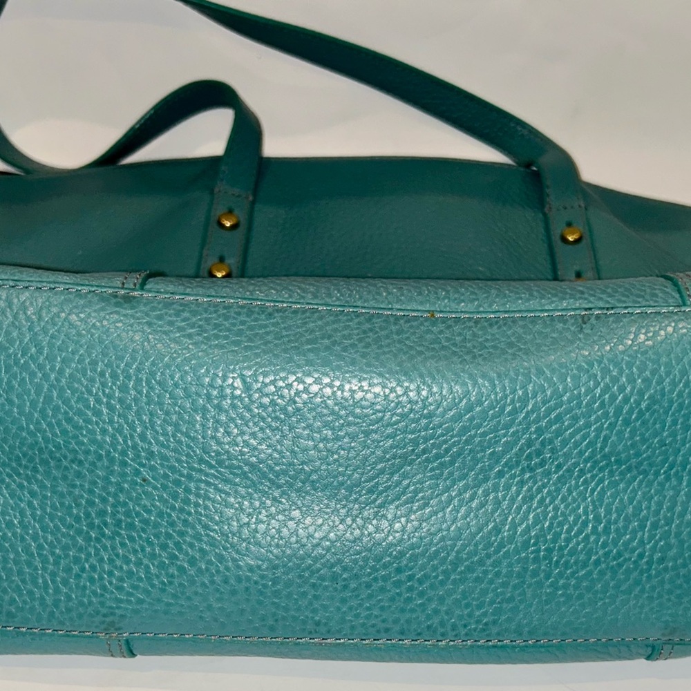 Fossil Turquoise Leather Tote - Picture 6 of 6